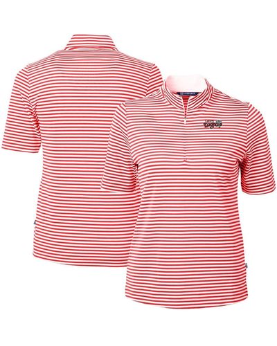 Cutter & Buck Lansing Lugnuts Virtue Drytec Eco Pique Stripe Recycled Top At Nordstrom - Pink