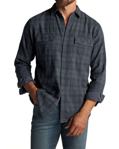 Rowan Redding Plaid Flannel Button-up Shirt - Black