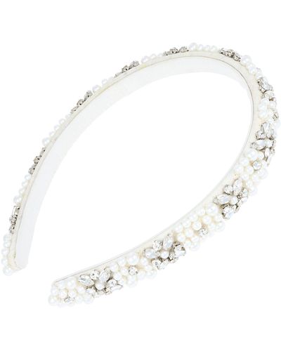 L. Erickson Hermosa Crystal Embellished Headband - White