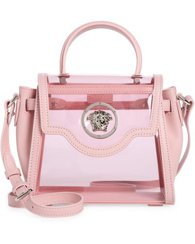 Versace La Medusa Clear Top Handle Bag - Pink