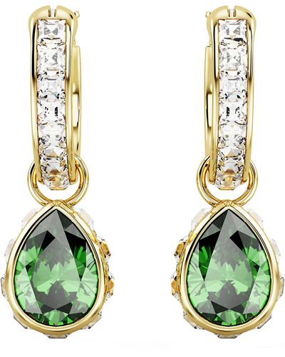 Swarovski Stilla Crystal Hoop Drop Earrings - Green