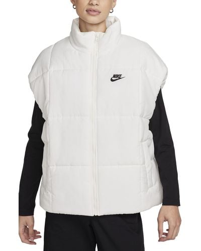 Nike Sportswear Classic Water Repellent Therma-fit Loose Puffer Vest - White
