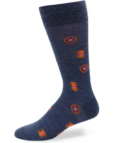 Lorenzo Uomo Merino Wool Blend Socks - Blue