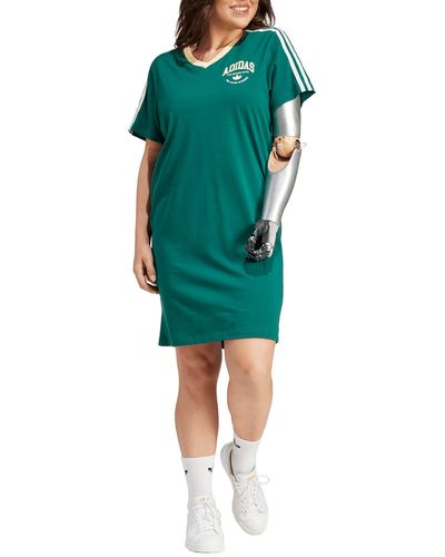 adidas Vrct 3-stripes T-shirt Dress - Green