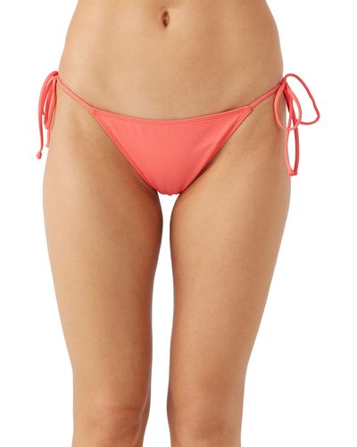 O'neill Sportswear Saltwater Solids Maracas Side Tie Bikini Bottoms - Pink