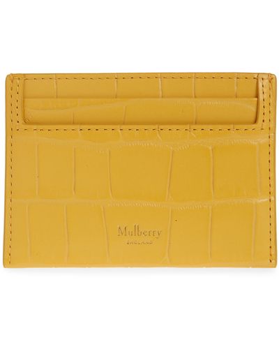 Mulberry Croc Embossed Leather Continental Card Case - Yellow