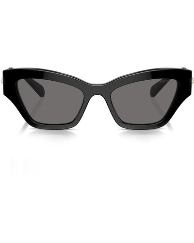 Swarovski Imber 53mm Irregular Sunglasses - Black
