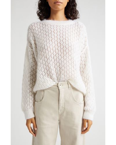 Eleventy Open Stitch Mohair & Silk Sweater - Natural