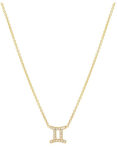 Bychari Diamond Zodiac Pendant Necklace - Metallic