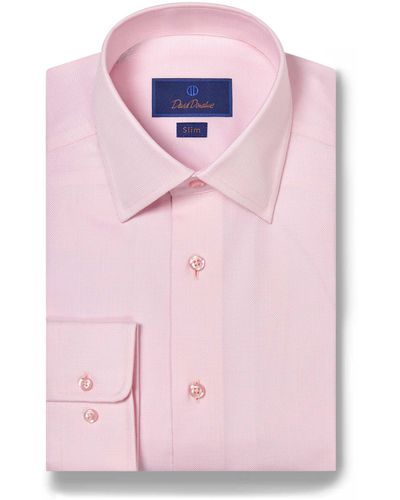 David Donahue Slim Fit Royal Oxford Dress Shirt - Pink