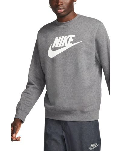 Nike Fleece Graphic Pullover Sweatshirt - Gray