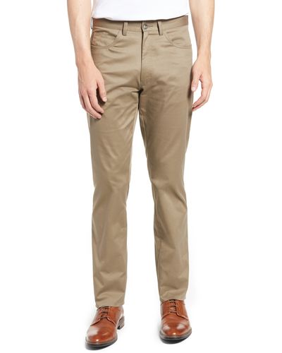 Berle Charleston Khakis Flat Front Stretch Twill Dress Pants - Natural