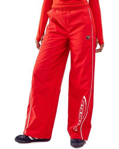 iets frans... Icon Wide Leg Track Pants - Red