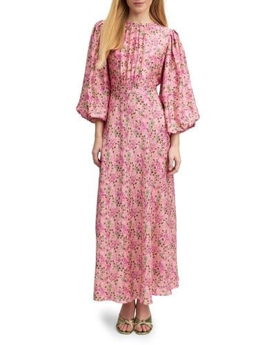 LK Bennett Lois Meadow Print Maxi Dress - Pink