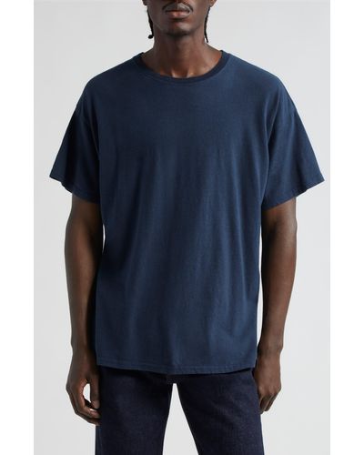 The Elder Statesman Travel Agency Cotton & Linen T-shirt - Blue