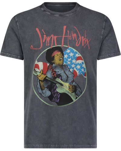 Lucky Brand Jimi Hendrix Flag Graphic T-shirt - Black