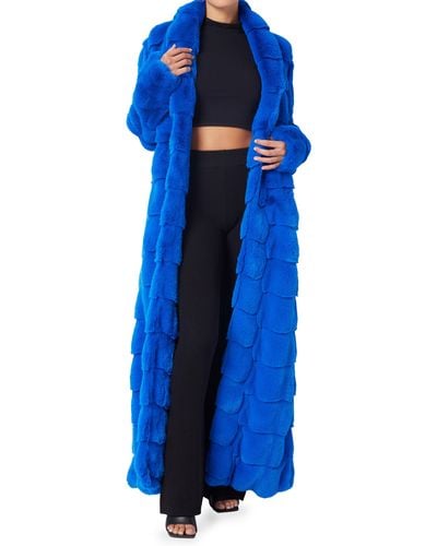 LITA by Ciara The Encore Faux Fur Coat - Blue