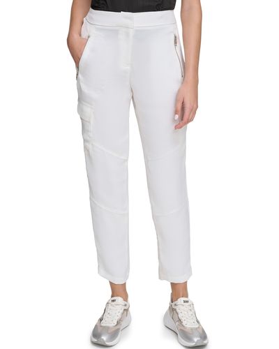 DKNY Cargo Ankle Pants - White