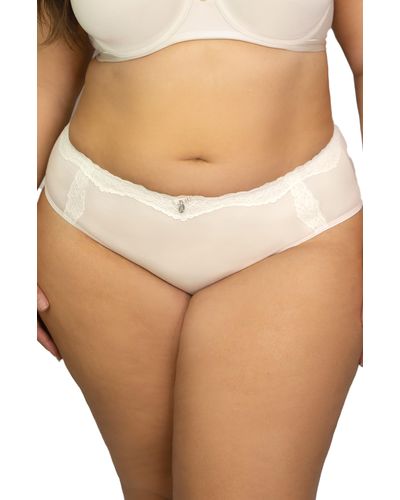 Curvy Couture Luxe Hipster Briefs - Natural