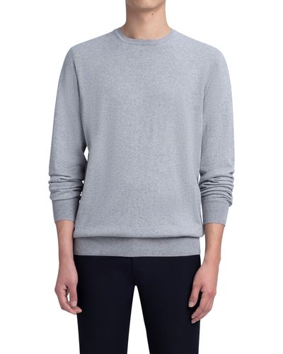 Bugatchi Cotton & Cashmere Crewneck Sweater - Gray