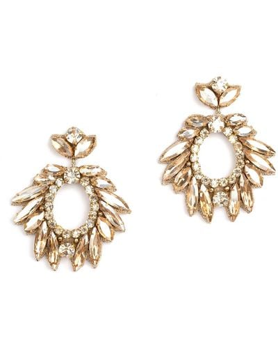 Deepa Gurnani Zienna Crystal Drop Earrings - Metallic