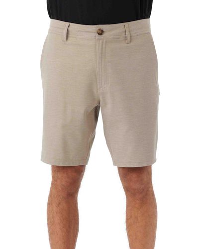 O'neill Sportswear Reserve Light Check Water Repellent Bermuda Shorts - Natural