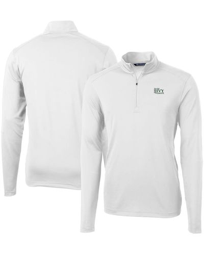 Cutter & Buck Ivy League Drytec Virtue Eco Pique Recycled Quarter-zip Pullover At Nordstrom - White