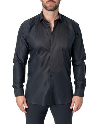 Maceoo Fibonacci Solid Contemporary Fit Button-up Shirt - Black