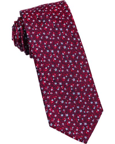 W.r.k. Mini Floral Silk Tie - Red