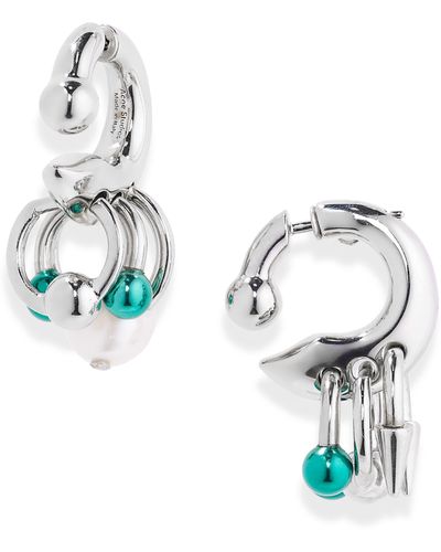 Acne Studios Ain Pierced Charm Hoop Earrings - Blue