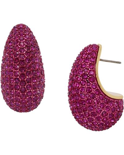 Kurt Geiger Crystal Dome Drop Earrings - Purple