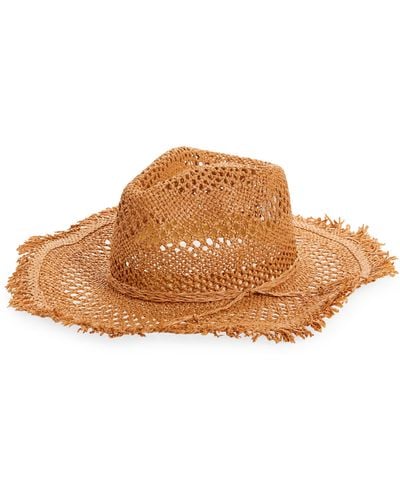 Treasure & Bond Frayed Straw Cowboy Hat - Brown