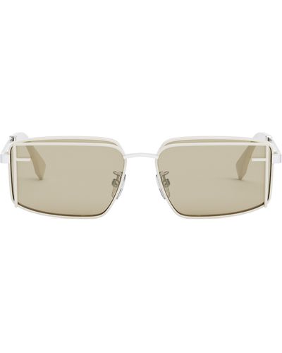 Fendi The First Sight 53mm Rectangular Sunglasses - Natural