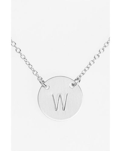Nashelle Sterling Silver Initial Disc Necklace - Multicolor