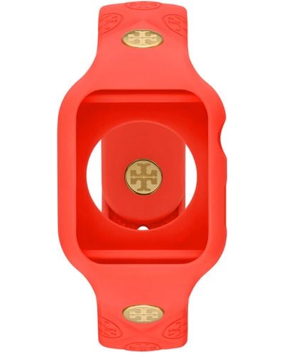 Tory Burch T-monogram Silicone Apple Watch Watchband - Orange