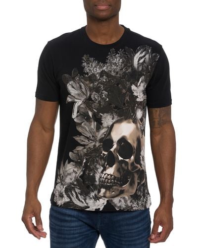Robert Graham Skull Graphic T-shirt - Black