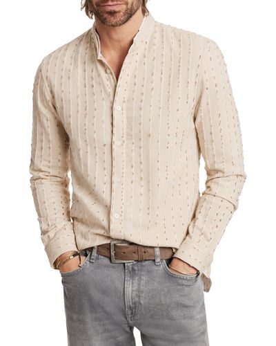 John Varvatos Brayden Band Collar Button-up Shirt - Natural