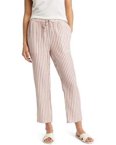Caslon Caslon(r) Stripe Double Gauze Cotton Pants - Natural