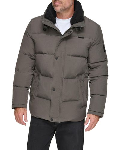 Andrew Marc Suntel Quilted Down Coat - Gray