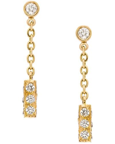 Sethi Couture Mini Diamond Bar Drop Earrings - Metallic