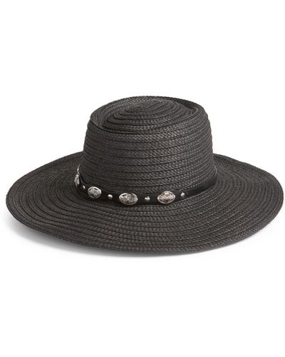 Treasure & Bond Straw Boater Hat - Black