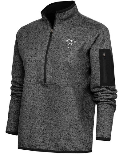 Antigua Carolina Panthers Throwback Logo Fortune Half-zip Pullover Jacket At Nordstrom - Gray
