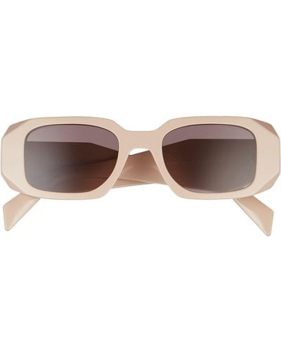 Prada Runway 49mm Rectangular Sunglasses - Brown