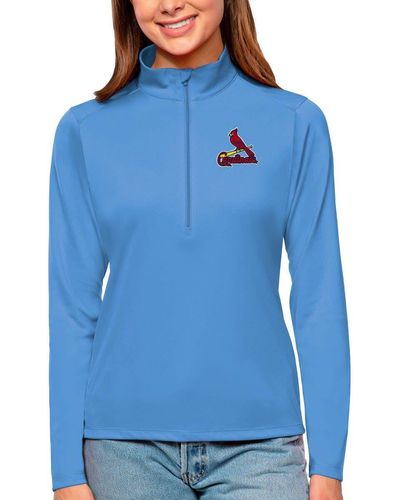 Antigua St. Louis Cardinals Tribute Quarter-zip Pullover Top At Nordstrom - Blue