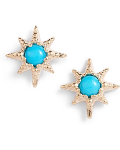 Anzie Micro Starburst Earrings - Blue