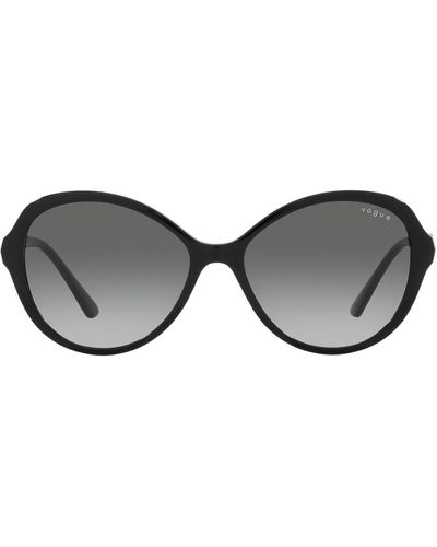 Vogue 57mm Gradient Butterfly Sunglasses - Black