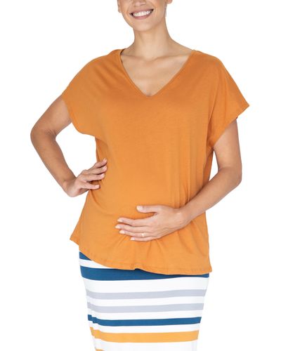 ANGEL MATERNITY Oversize Maternity T-shirt - Orange