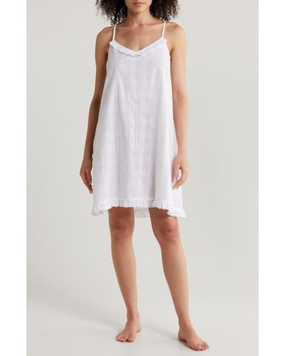 Papinelle Ivy Ruffle Cotton Short Nightgown - White