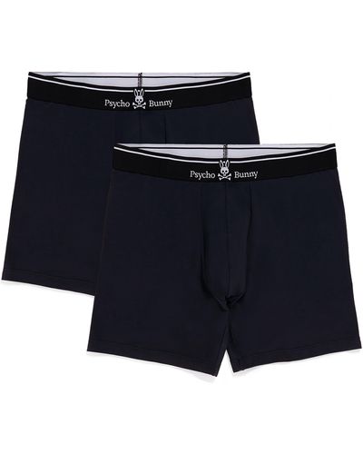 Psycho Bunny 2-pack Stretch Cotton & Modal Boxer Briefs - Black