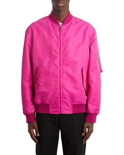 Valentino Garavani Nylon Bomber Jacket - Pink